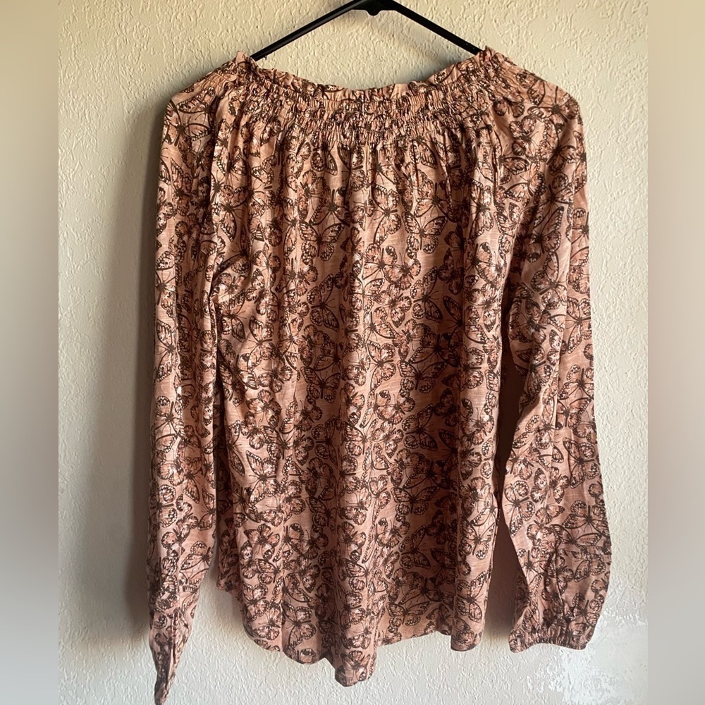 Mason & Belle NWT Butterfly Peasant Boho Flowy Long Sleeve Blouse Women’s Size L - Picture 2 of 7